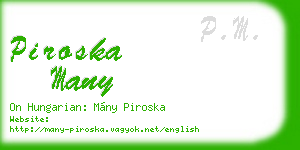 piroska many business card
