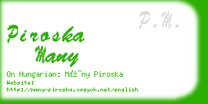 piroska many business card